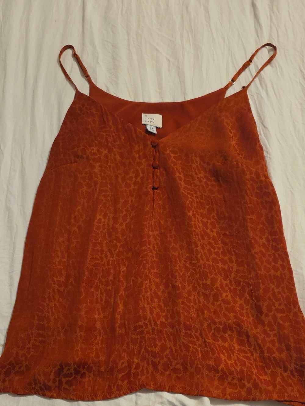 a new day Rust Orange Leopard-Print Satin Cami